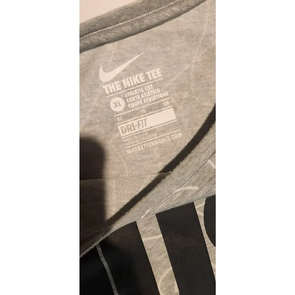 Nike Just Do It Mens Tee Dri Fit Athletic Cut Gray Sz. XL